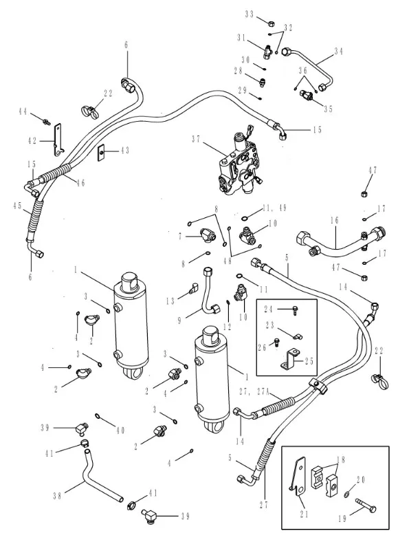 87450321 - Шланг гидравл. навески задн. Т8/Mg.